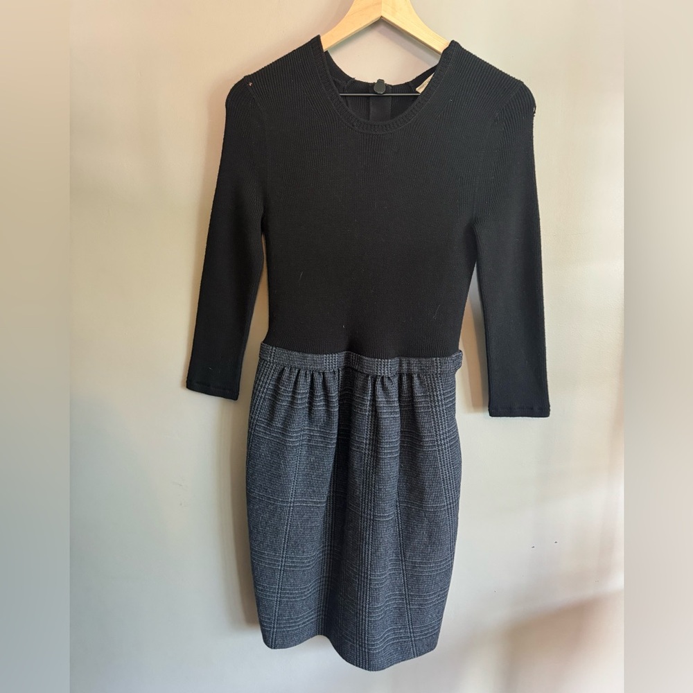 Burberry Brit Sweater Dress with Wool Skirt